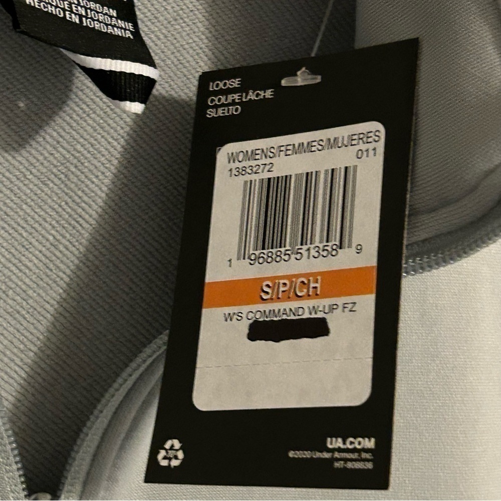 Under Armour Command Warm Up Full Zip Jacket Women’s Size Small Grey/White NWT - Picture 9 of 9